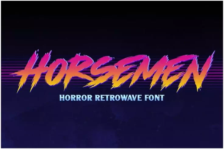 View Information about Horsemen Horror Retrowave Font