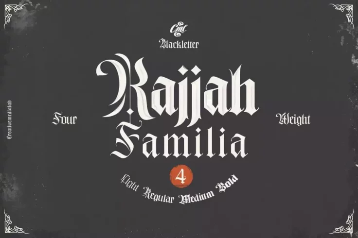 View Information about Rajjah Familia Blackletter Font Family