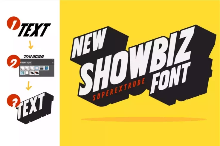 View Information about Showbiz Extrude 3D Layered Font